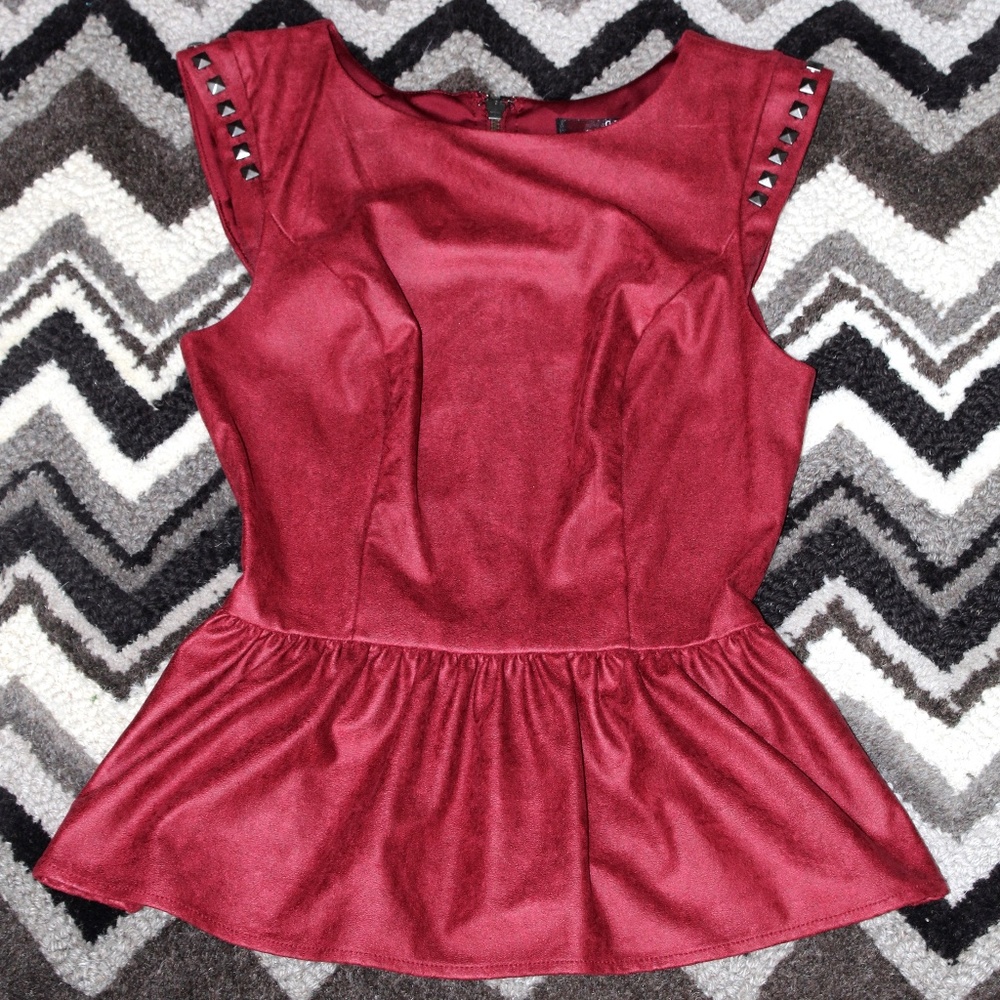 GUESS Red Peplum Top